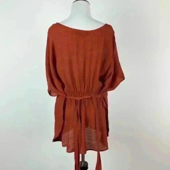 Forever 21 top sz L burnt orange lightweight boho - Picture 5 of 8